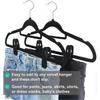 Black Velvet Hangers Clips, Non-Slip Velvet Clips for Skirt Hanger Pants Hanger Suit Velvet Hangers, Strong Hangers Clip Fit for Thin Velvet Hangers(B