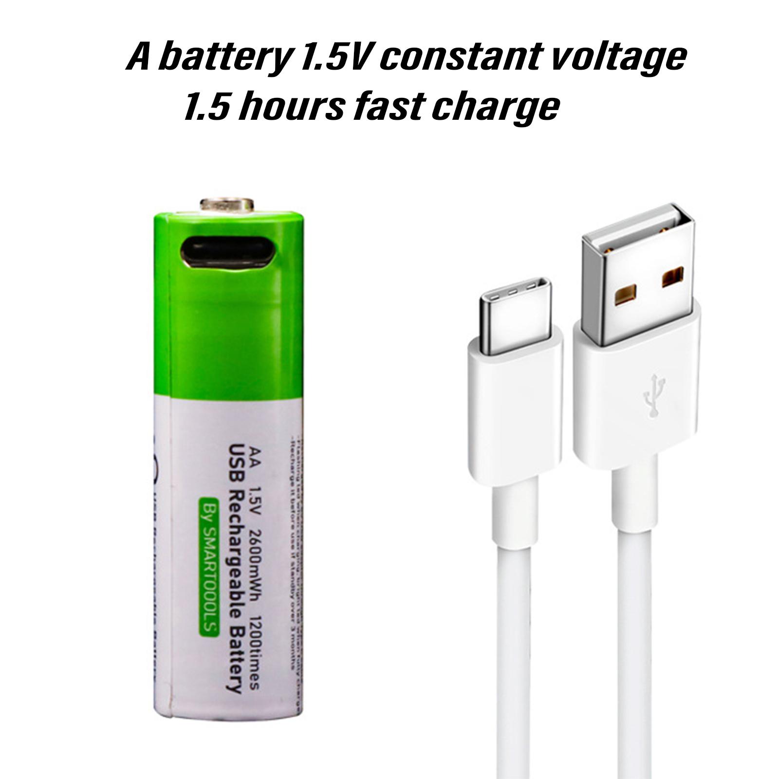 

2 шт/4 шт USB AA литиевая аккумуляторная батарея высокой емкости 1,5 В 2600 мВтч аккумуляторная батарея AA выход 1200 циклов 2
