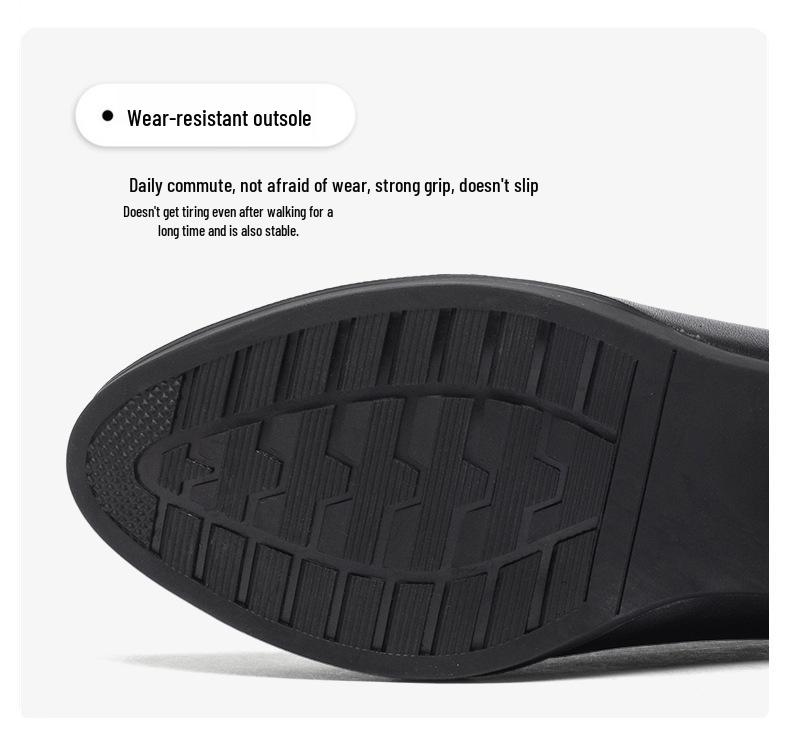 Autumn 2025 Women's Casual Chunky Heel Genuine Leather Shoes - Bestseller, Modern Mid-Heel Style.