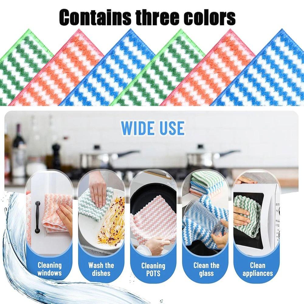 5/10/20Pcs Thickened Microfiber Cleaning Cloth Coral Velvet Scouring Cloth  Pot And Bowl Cleaning