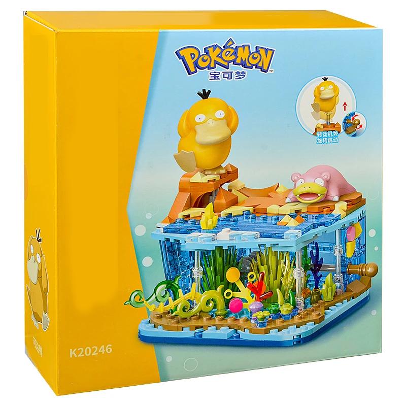 Pokmon Series Building Blocks Pikachu Psyduck Pogaman Cartoon Scene Model Bricks Collection Ornaments Kids Toys Holiday Gifts