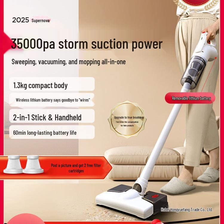 All-in-One Wireless Vacuum & Mop with High Power, Super Suction, Handheld Pet Hair Remover for Home Use