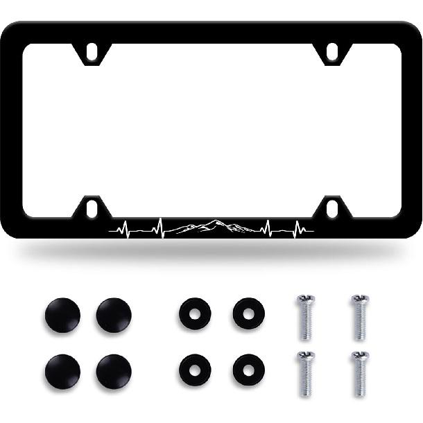Bats License Plate Frame Stainless Steel Car Decorative 12.3 X 6.3 Inch | Bright License Plate Holders Auto Decoration For Front And Rear Car Tag