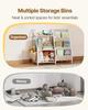 3-Tier Kids Bookshelf, Toy Storage Organizer for Toddler, Book Shelf for Kids Rooms with Sling Book Rack and Storage Bag, Kids Storage Book Shelves