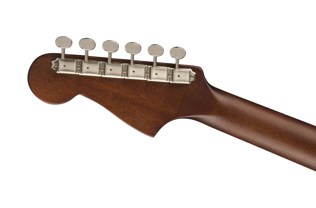 Fender Malibu Player Walnuss Gold mit Softcase Akustisch-Elektrische Gitarre, Griffbrett, Schlagbrett, Natur,