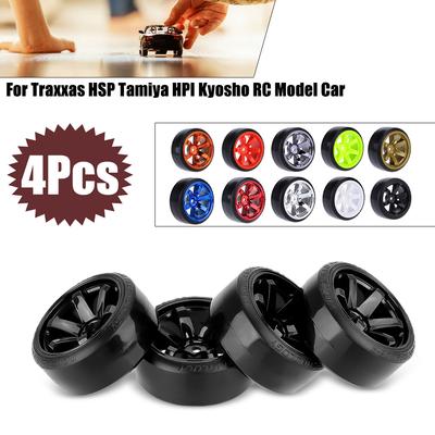 4Pcs/Set 1/10 Drift Car Tires Hard Tyre for Traxxas HSP Tamiya HPI Kyosho On-Road Drifting Car