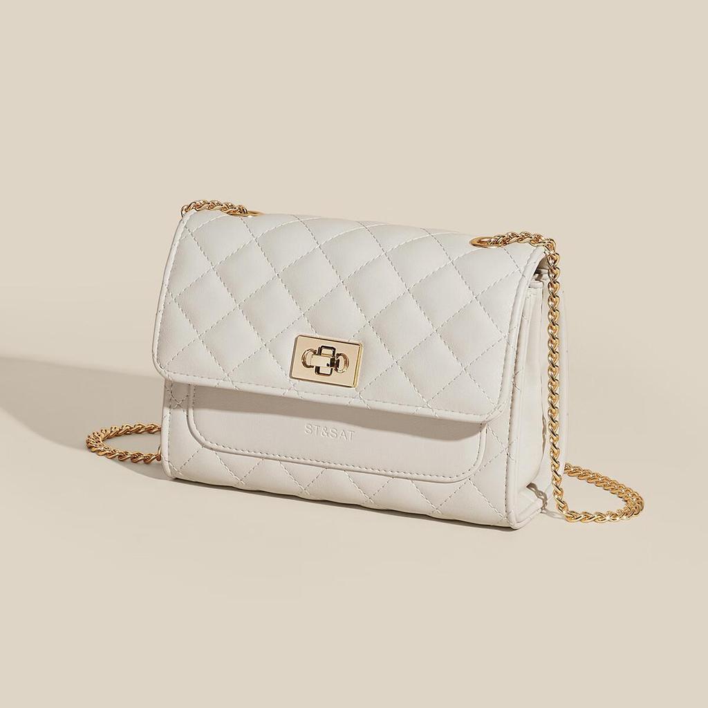 St&Sat Women's Crossbody Bag, Shoulder Bag, Square Chain Bag