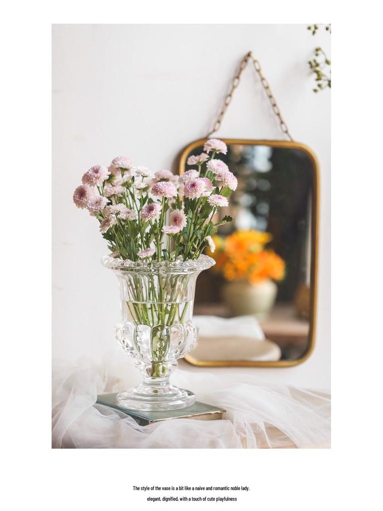 Hochwertige transparente Glasvase für elegante Heimdekoration und frische Blumenarrangements