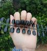 24pcs/set DIY Quick Nails Short Flat Head Solid Color False Nails Multicolor Strips Finished Wear Manicure