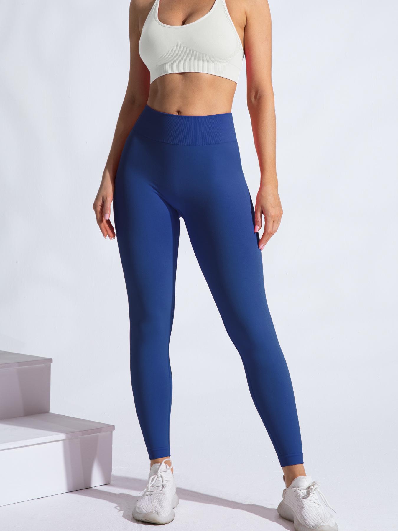 

Shein Быстросохнущие леггинсы для йоги с высокой талией и эффектом «персиковых ягодиц» Medium синий