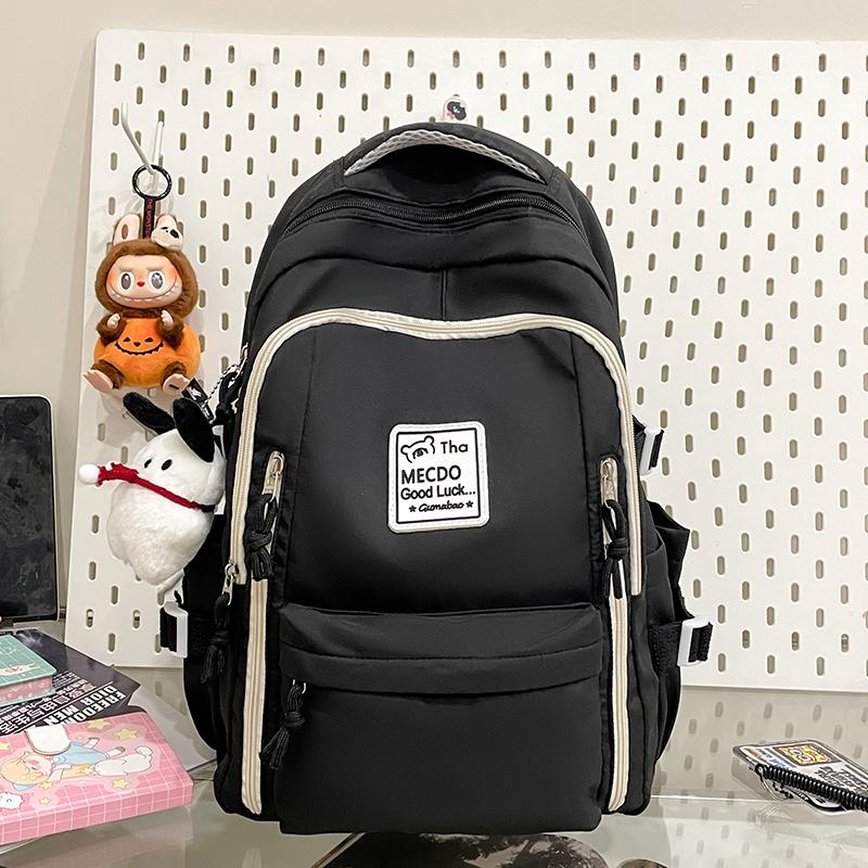 College Style Color Blocked Student School Bags Lightweight Large Capacity Multi-layer Storage Computer Backpack Campus Travel
