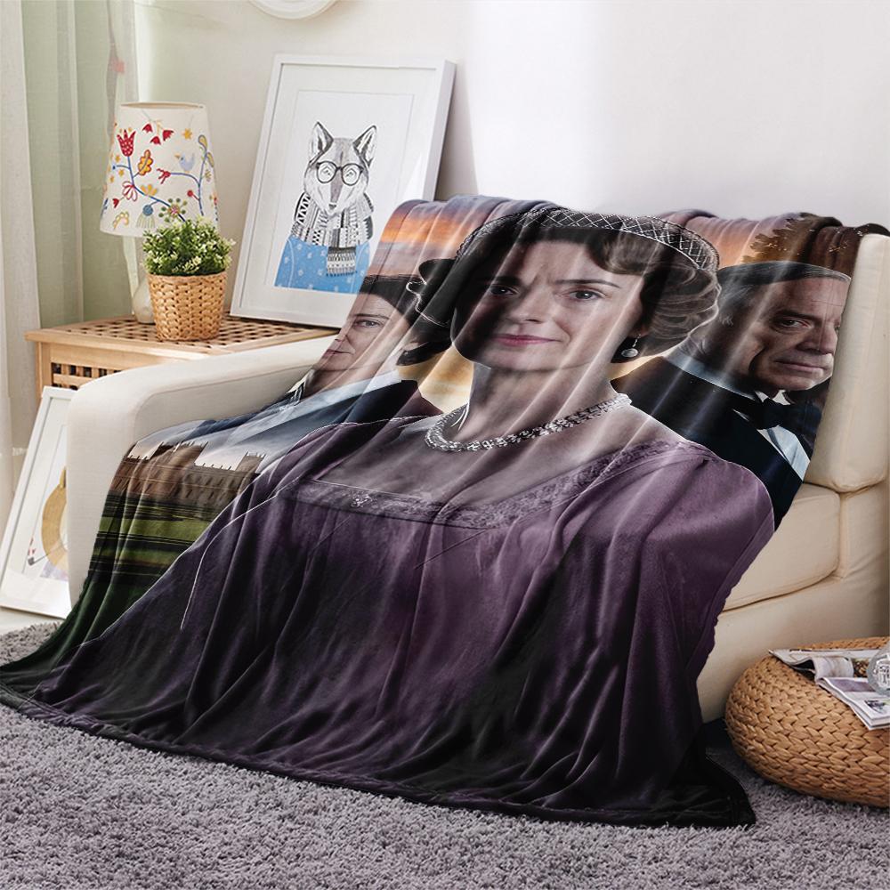 1 Stück Flanelldecke mit Downton Abbey Aufdruck, Hohe Qualität für alle Jahreszeiten, Heimdekoration, Wärme und Komfort, Perfekt für Weihnachtsgeschenke