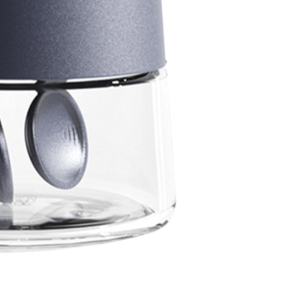 Glass Seasoning Bottles with 2pcs Spoon Clear Glass Spice Jars Large Capcacity Kitchen Seasonning Storage Box