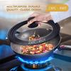 16-22-28-32cm Universal Lid for Pots Pans and Skillets Pot Lid with Heat Resistant Silicone Rim and Tempered Glass