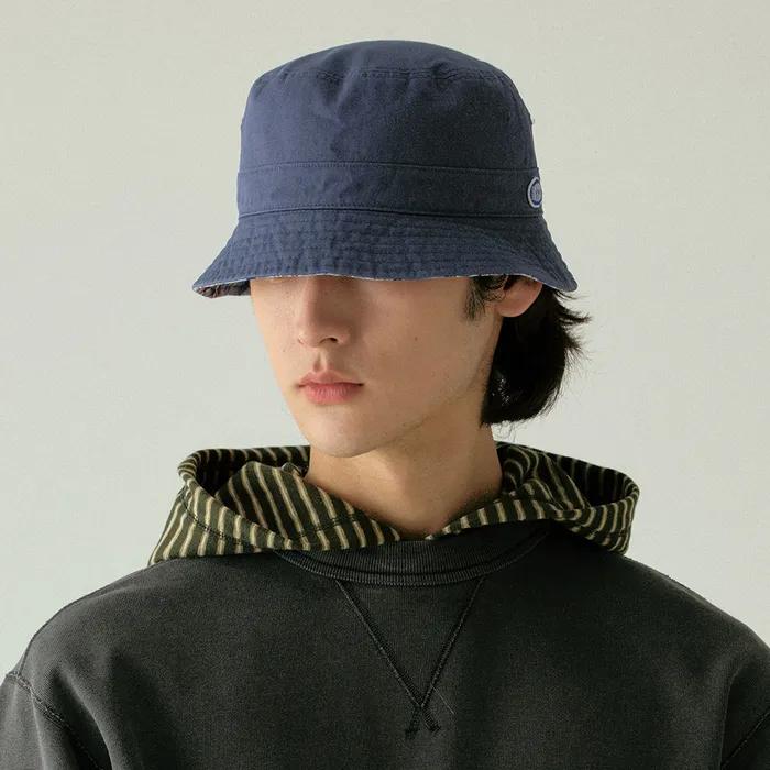 Reversible Cotton Bucket Hat Dusty Navy