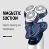 New Men's Shaving Stainless Steel LCD Digital Display IPX7 Washable Three-Head Floating Electric Shaver Powerful Power and Low Noise Design