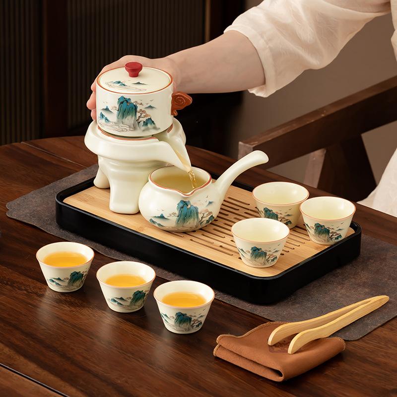 Travel Kung Fu Tea Set Portable Tea Pot Tea Cup Storage Tea Tray Small Set Light Luxury Outdoor Camping Equipment