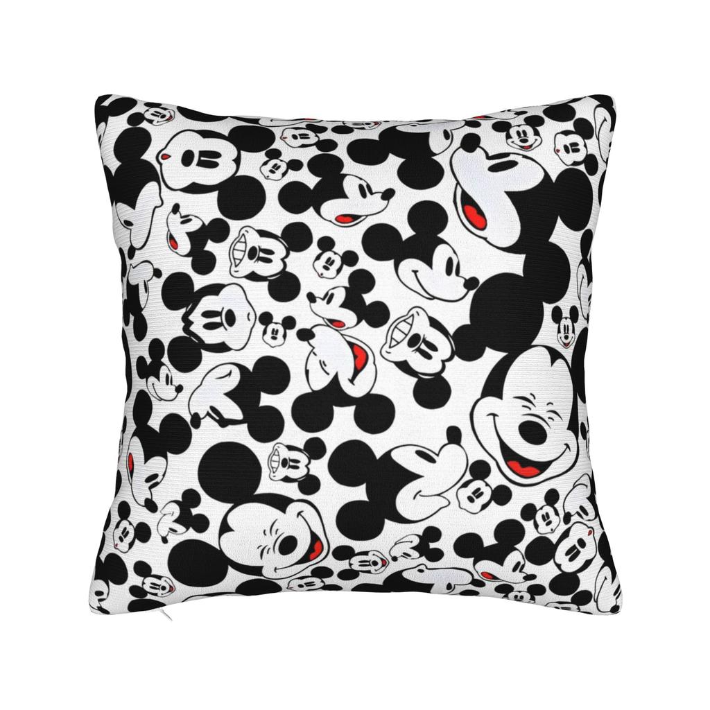 Federa per Cuscino Quadrata Cartone Animato Mickey Minnie Cuscino Decorativo in Poliestere, Federa per Cuscino alla Moda