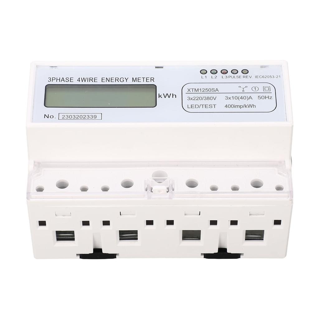 3 Phase 4 Wire Energy Meter 7 Digit LCD Display Voltage Power Current Voltmeter Ammeter Monitor 3x22