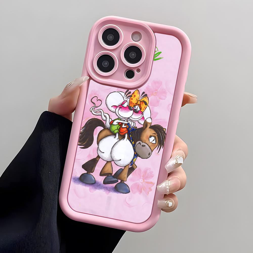 Cartoon D-Diddl Telefoonhoesje Voor IPhone Air 17 Pro Max 16 E 15 14 Pro Max 13 12 11 Mini Plus Zacht Siliconen Roze Hoesje