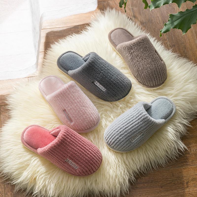 2023 Women's Warm Plush Indoor Slippers: Closed-Toe Cotton for Autumn & Winter