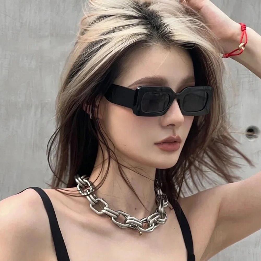 Candy Color Rectangle Sunglasses for Women Men Y2K Sun Glasses Vintage Shades Eyewear UV400 Protection 90’s Party Favors