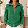 Cardigan lavorato a maglia da donna con zip frontale, manica lunga, colore, giacca casual