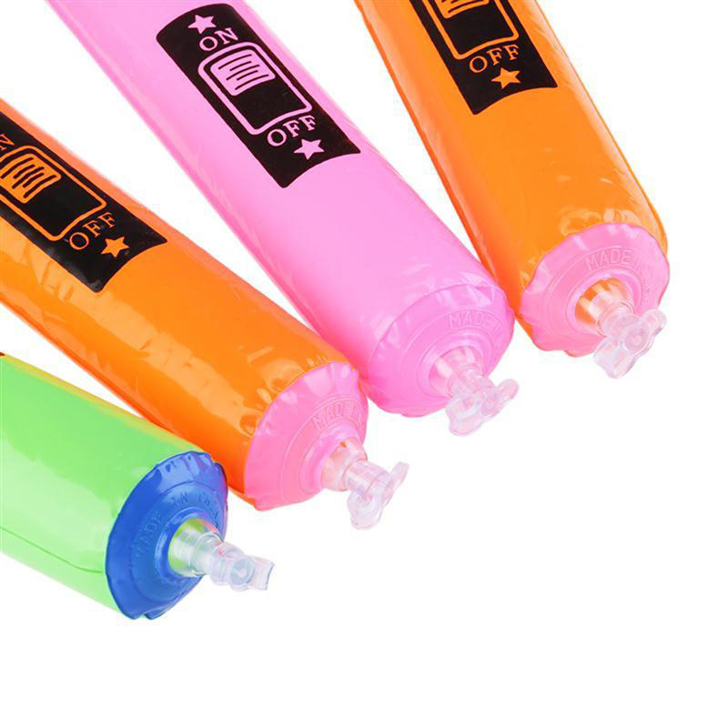 6Pcs Blow Up Inflatable Plastic Microphone 24Cm Party Favor Kids Toy Gift (Random Color)