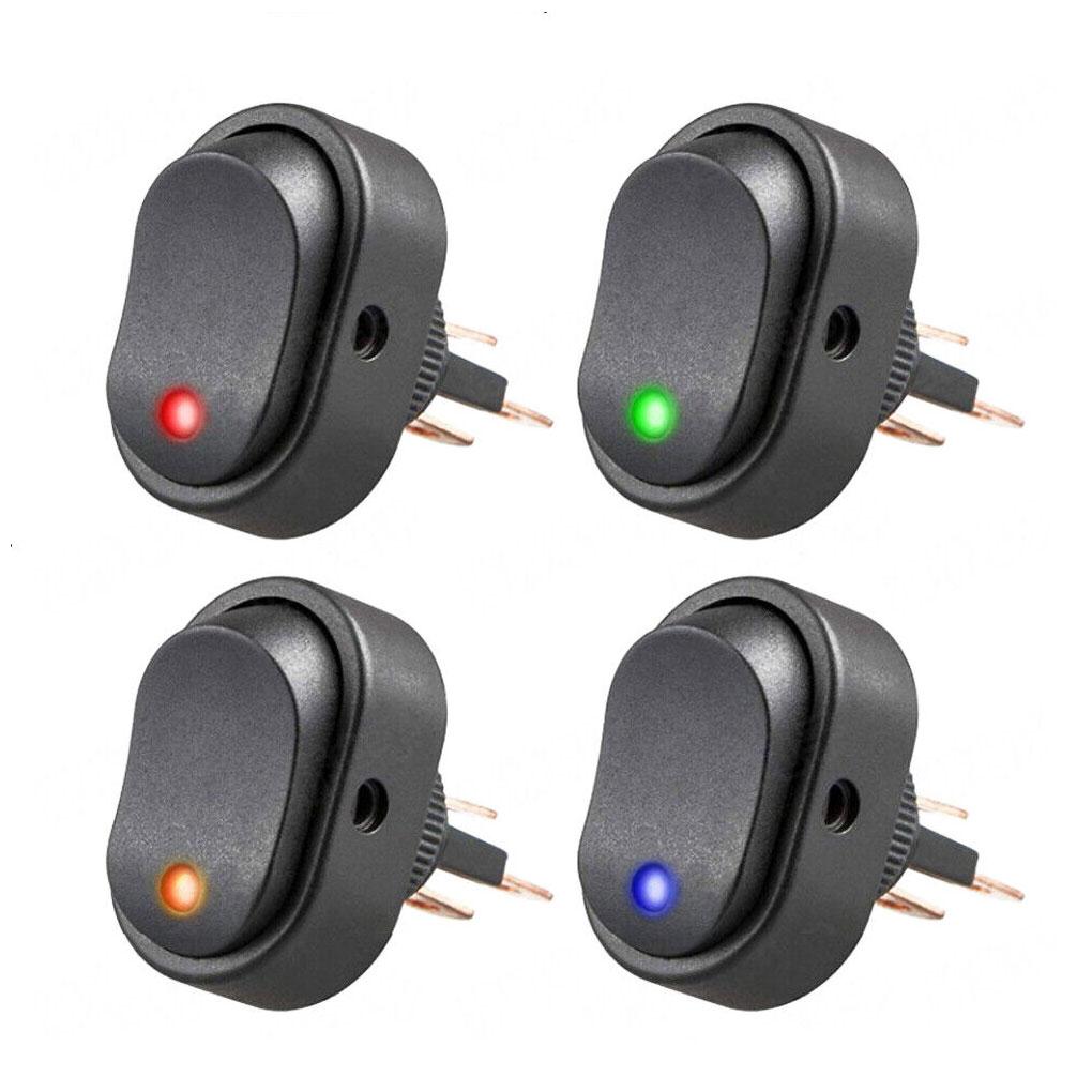 

4 Pieces 12V Push Button Rocker Switch Toggle Round Mini Switches Automotive Automobile Accessories Spare Parts