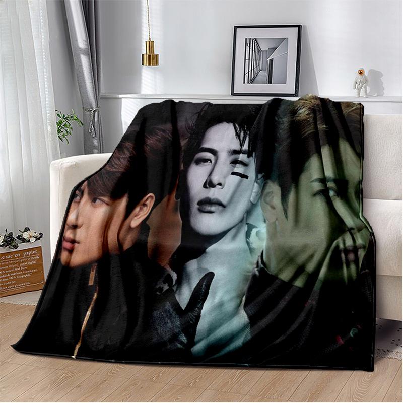 3D Jackson Wang Sångare Stjärna Mjuk Plyschfilt, Flanellfilt Kastafilt för Vardagsrum Sovrum Säng Soffa Picknick Barnpresent
