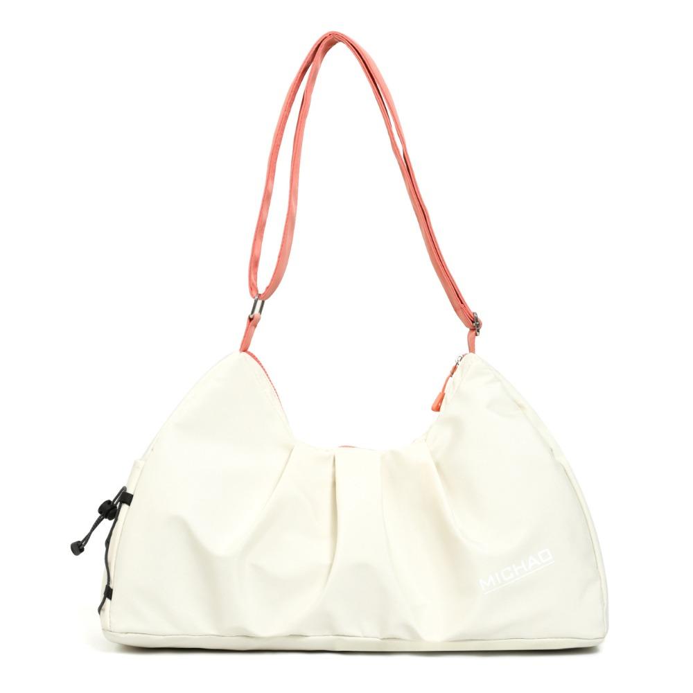 Stylish solid color shoulder fitness bag dry and wet separation portable yoga bag independent shoe compartment can store pocket travel bag