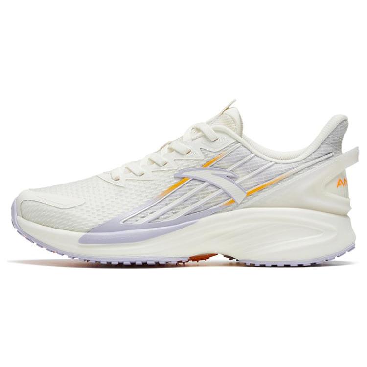 New Anta A Grip Pro Lightweight Wear resistant And Non slip Low Top Running Shoes Women's White Purple Yellow 122325585-4