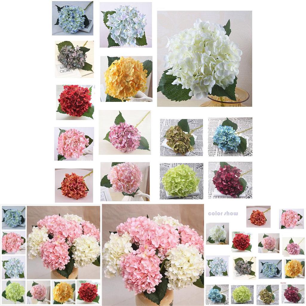 Elegant Faux Artificial Silk Hydrangea Bouquet For Stunning Home And Wedding Decor