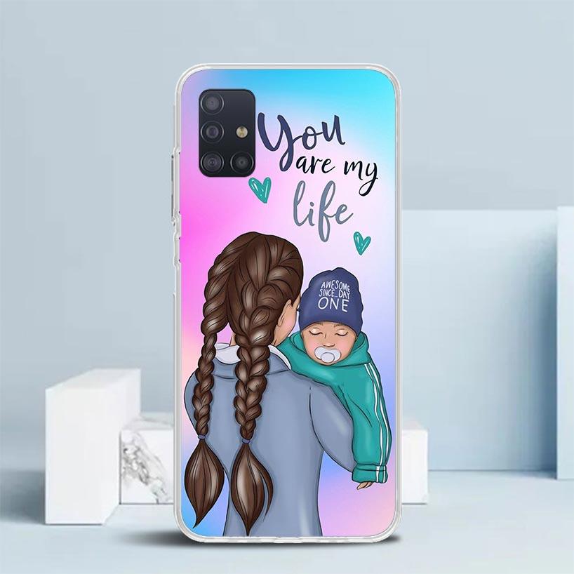 Woman Fashion Girl Super Mom Baby Soft Cover for Samsung Galaxy A12 A22 A32 A52 A72 A02S Phone Case Note 20 Ultra 10 S10 Plus A5
