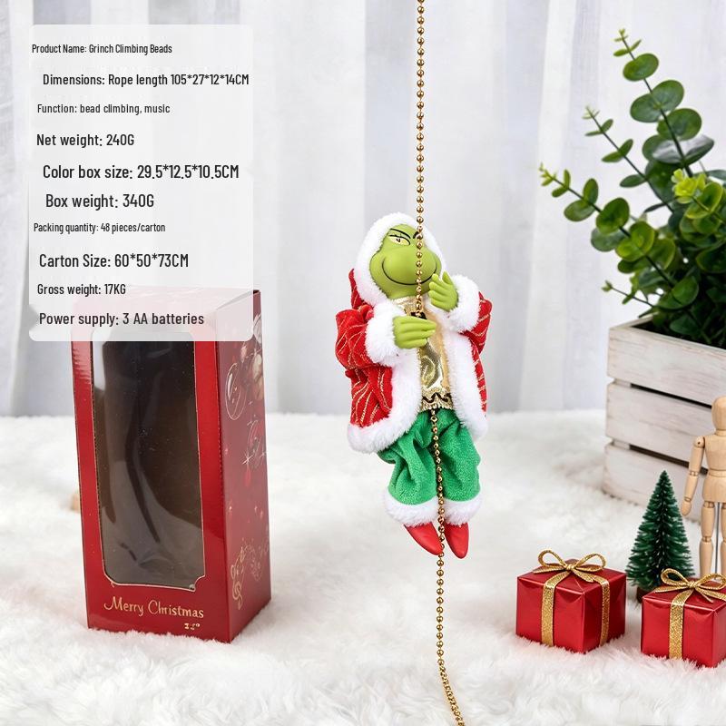 Electric Climbing Ladder Santa Claus Toy for Kids' Christmas Decoration