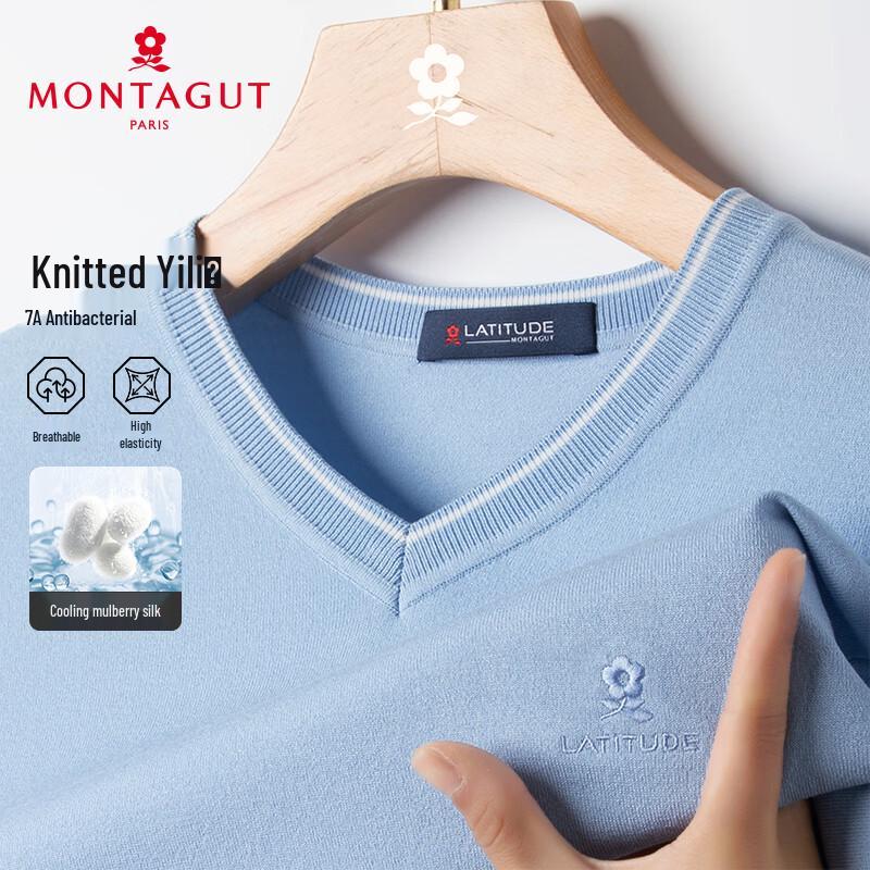 MONTAGUT Men s Summer Round Neck Short Sleeve T-Shirt 52