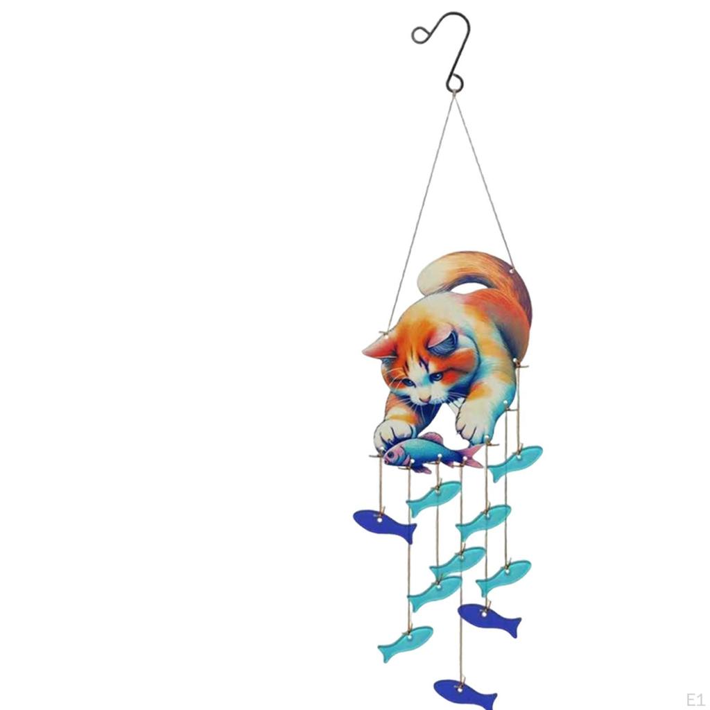 Cat Fish Wind Chime Kitten Unique Collection Bell Garden Decoration Pendant Charm for
