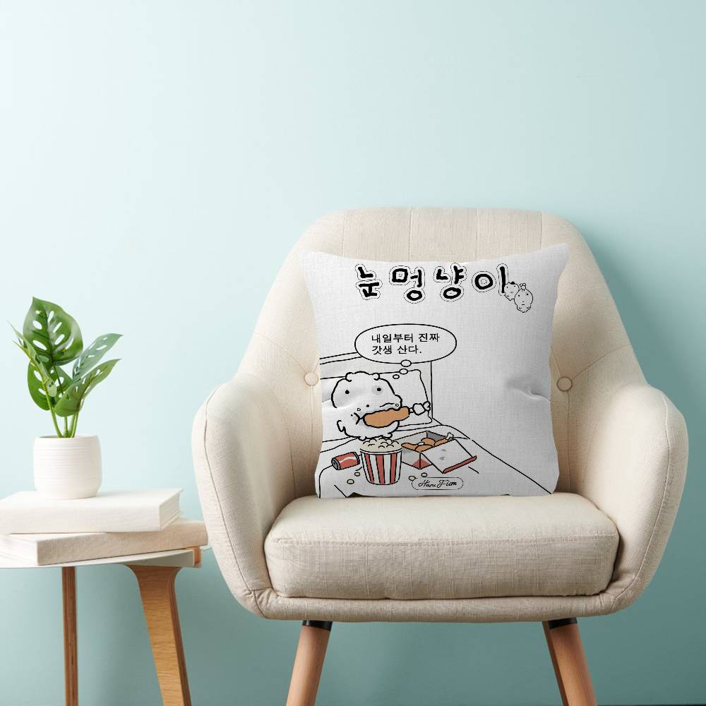 N-Neujeok Pillow Covers Cartoon Sofa Decorative Home Double-sided Printing Short Plush Cute Cushion Cover
