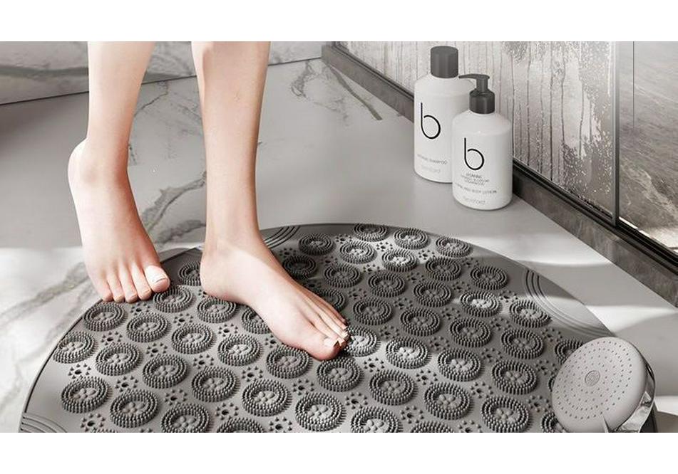 Round Waterproof Anti-Slip Bathroom Mat for Shower, Toilet, and Home