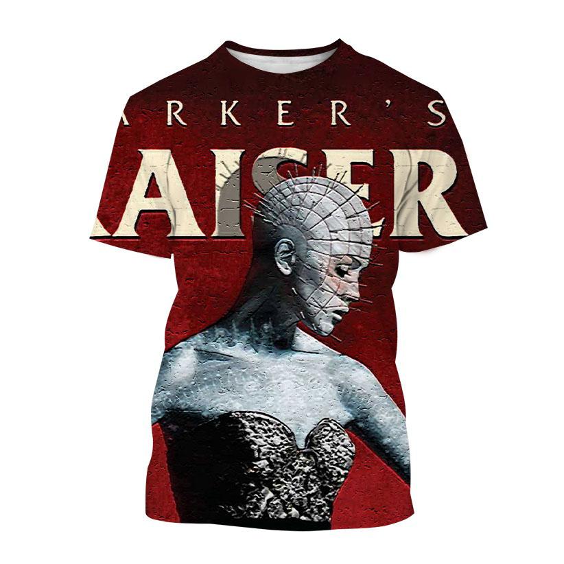 Zomer Hellraiser Horrorfilm 3D Print T-shirts Streetwear Mannen Casual Oversized Ronde Hals Korte Mouw T-shirt T-shirts Tops Kleding