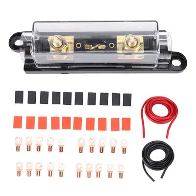 20ft 1 0AWG Wire High Performance Copper Clad Aluminium Power Cable with 250A Fuse Box 20ft for Car RV Trailer