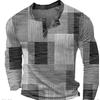 Maglietta vintage a maniche lunghe da uomo con stampa DTG 3D