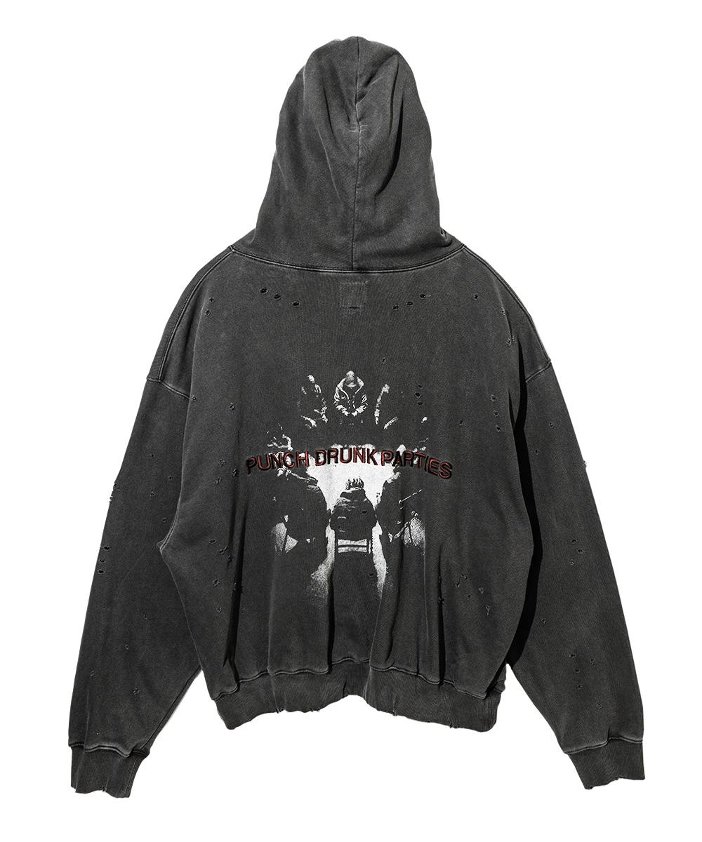 Punched Drunk Parties Damoim Garment Dyed Hoodie (Charcoal) Charcoal/0 (S/M)