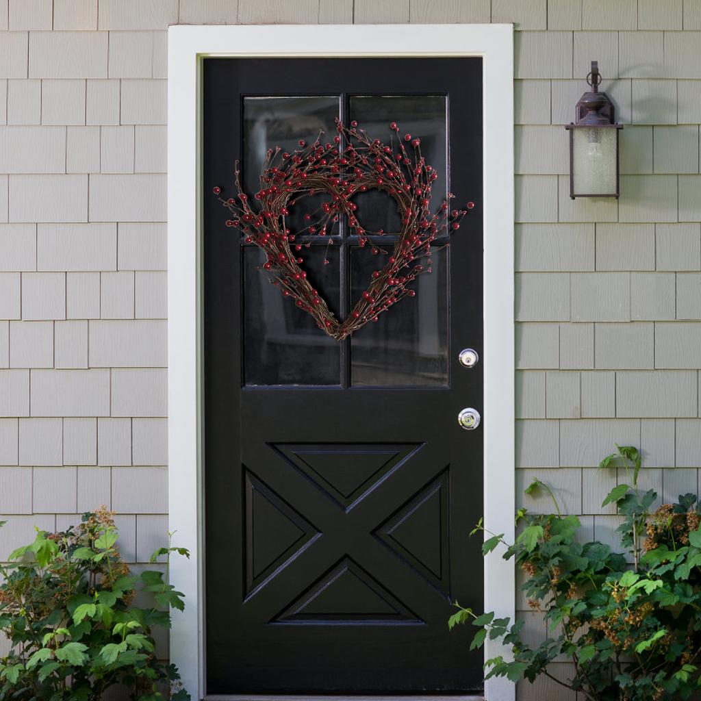Heart Shaped Wreath Adorable Large Simulated Handmade Vine Foam Artificial Decor 40cm