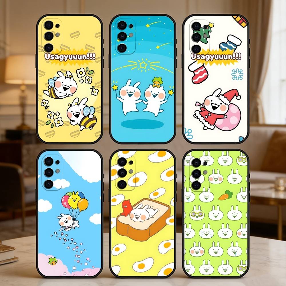 Cartoon Cute U-Usagyuuun-n Phone Case For Samsung S25,S24,S21,S22,S23,S30,Ultra,S20,Plus,Fe,Note,5G Black Cover