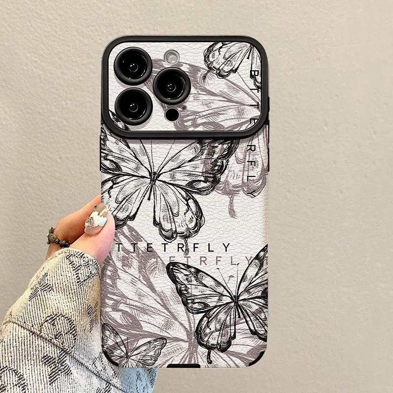 Retro Butterfly Chain Is Suitable for Apple 17promax Mobile Phone Case Iphone15 Silicone 16 Flip Fur 14 Huawei