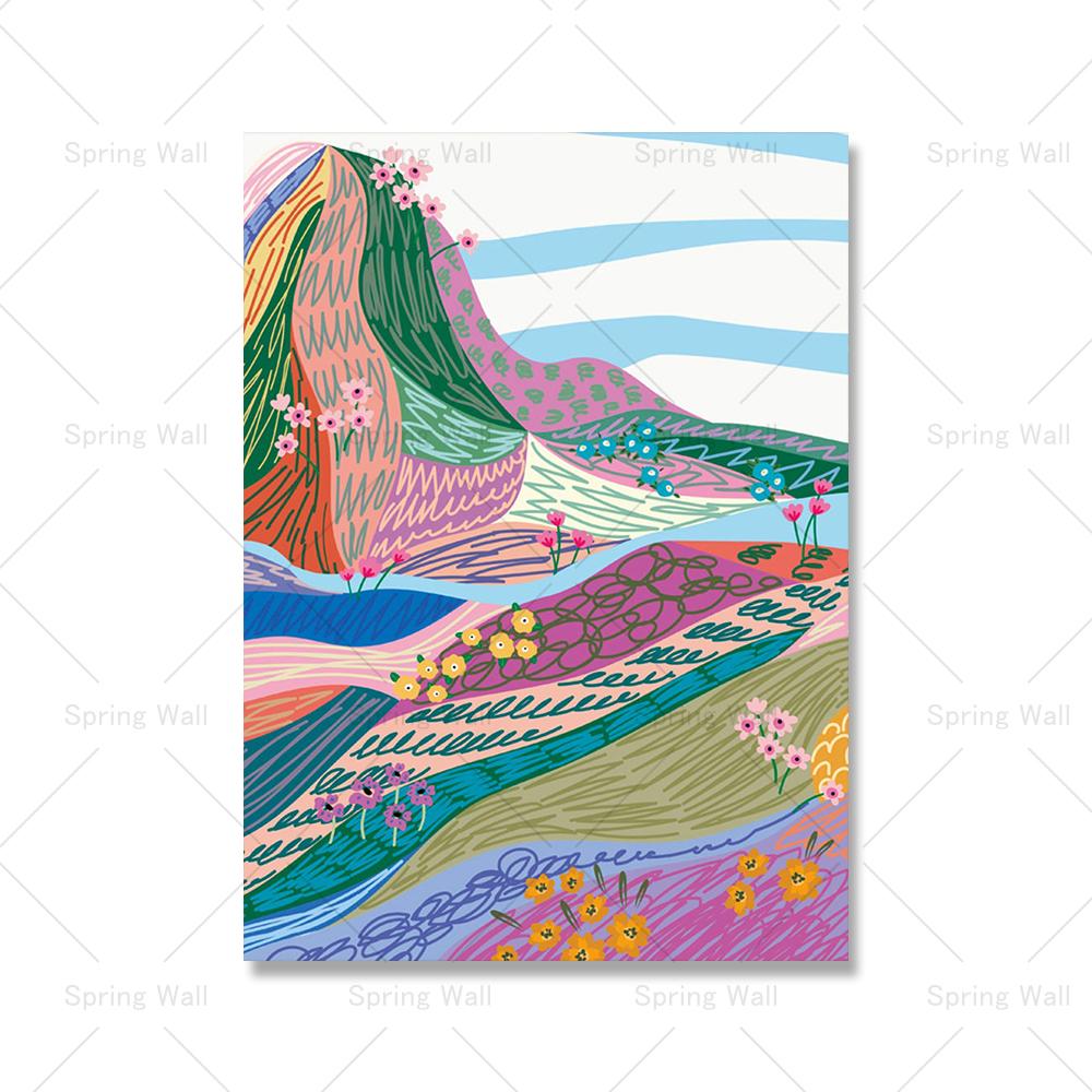 

Лоскутный луговой пейзаж цветочный постер ромашка полевой цветок радуга рисунок холст картина скандинавское настенное искусство картина декор спальни 21x30cm No Framed