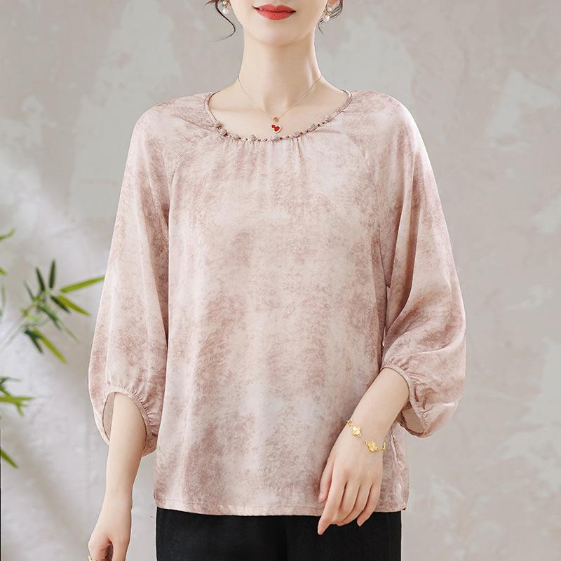 Summer Elegant Age-Defying T-Shirt & Top Two-Piece Set for Middle-Aged Women