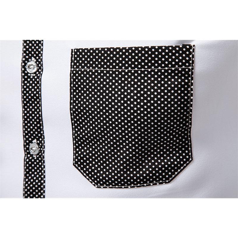 Autumn Fashion Men's Patchwork Long Sleeve Shirt High Quality Vintage Color Block Male Casual Social Wedding Party Business