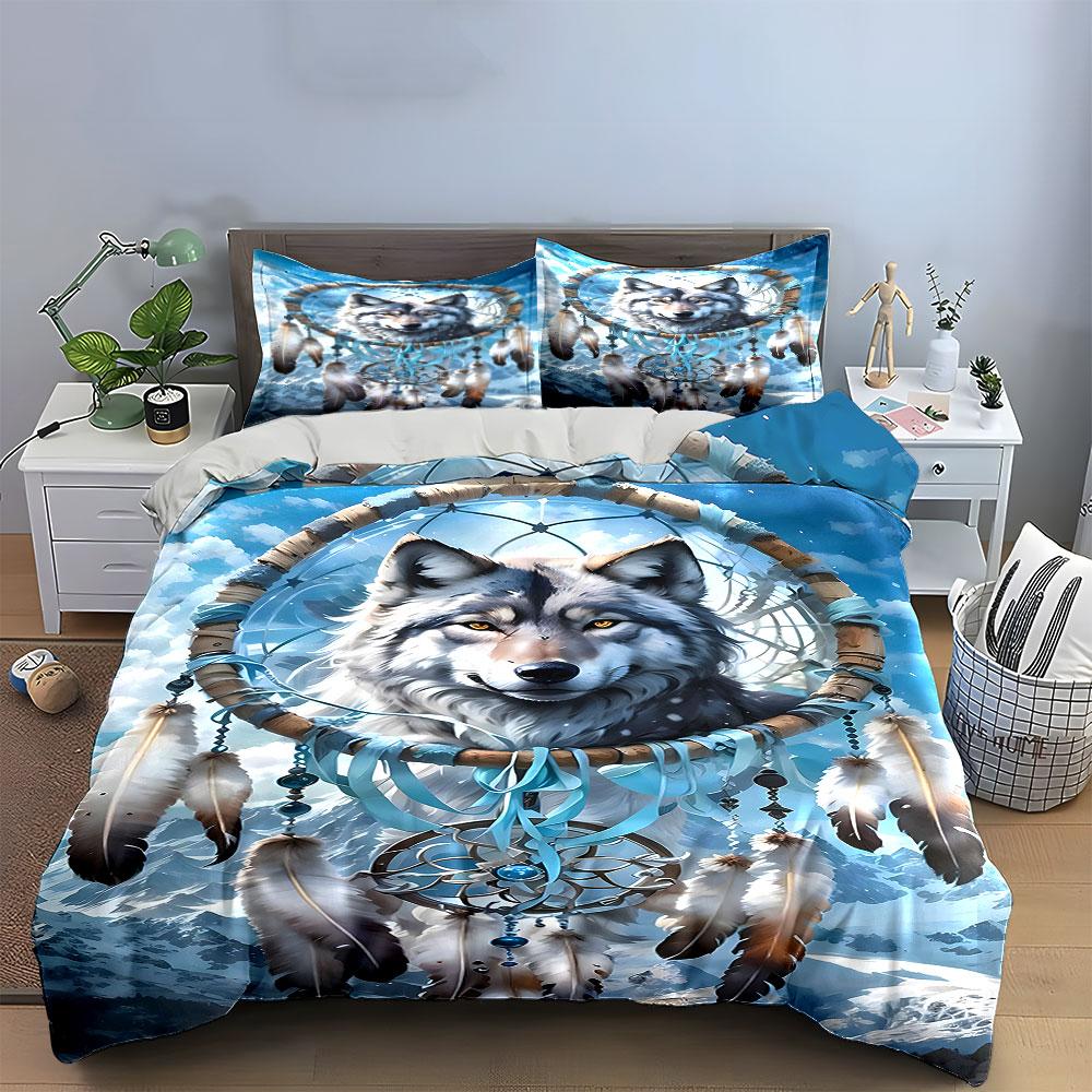 Wolf with Dreamcatcher Design. Bedding Sets Duvet Cover Sets Duvet Covers Pillowcases(1 * Duvet Cover 2 * Pillowcases Without Duvet Insert)